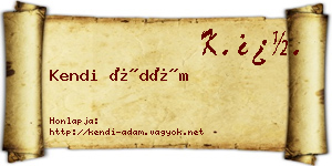 Kendi Ádám névjegykártya