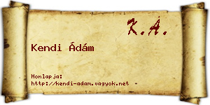 Kendi Ádám névjegykártya